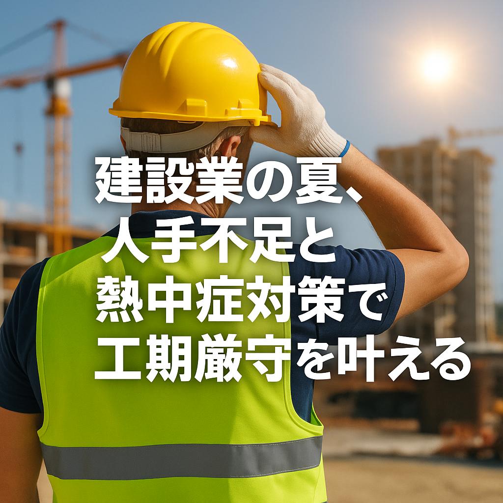 建設業の夏、人手不足と熱中症対策で工期厳守を叶える